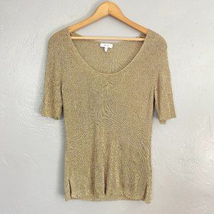 Reiss Gold Scoop Neck Sweater